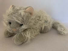 Ty Classic Cat Kitten Ribbon Bow Grey Fluffy Soft Plush Toy 2004 Vintage 12”
