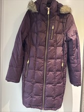 Michael Kors Women's S-Size Coat Grape Purple Detachable Fur Hood