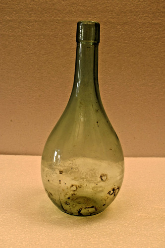Antique hand blown aqua glass - blown,