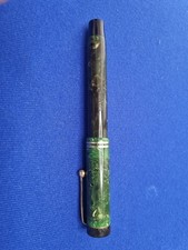 Parker Duofold 1930's Vtg  Fountain Pen Two Band Cap Green And Brown (Untested)