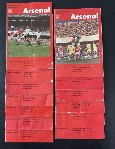 Arsenal programmes 1976 - arsenal,