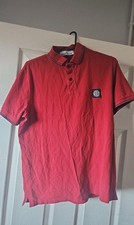 Stone Island Men's Polo Shirt Size Medium Red