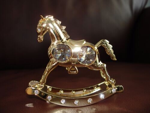 Rocking horse 24k gold - gold, plated