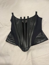 Faux Leather Womens Black Basque Size 10 / 12