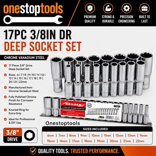 Neilsen 17pc metric long - 3/8",