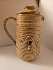 VINTAGE●SUTTON-ON-HULL●Mushroom Pottery~WATER JUG WITH LID