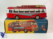 ANTIQUE TOY JOUSTRA 608 AUTO CAR TRANS EUROPE FRICTION CIRCA 1960 40CM