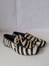 Parrotto Zebra Skin Leather Slip on Shoes  Size 4