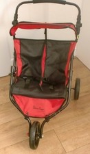 Three Wheeled Silver Cross Jogger Twin Dolls Pram