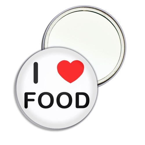 Food love heart round mirror - heart,