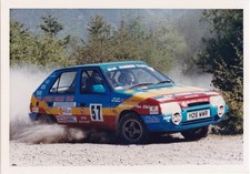SKODA CAR No.57, REG No.H26 WWR, RALLY CAR IN ACTION, COLOUR PHOTOGRAPH.