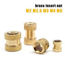 25/100X M1.6-M5 Solid Brass Hot Melt Injection Molding Knurl Insert Nut Embedded