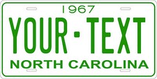North carolina 1967 license - north,