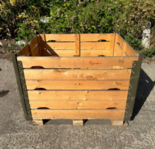Dutch Army Wooden Freight Shipping Crate / Storage Box / Compost Bin