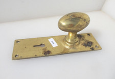 Vintage Brass Door Knob Handle Antique Old Plate Keyhole "LEGGE" x1
