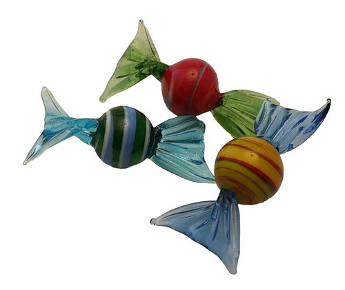 Handblown glass sweets - handblown, x3