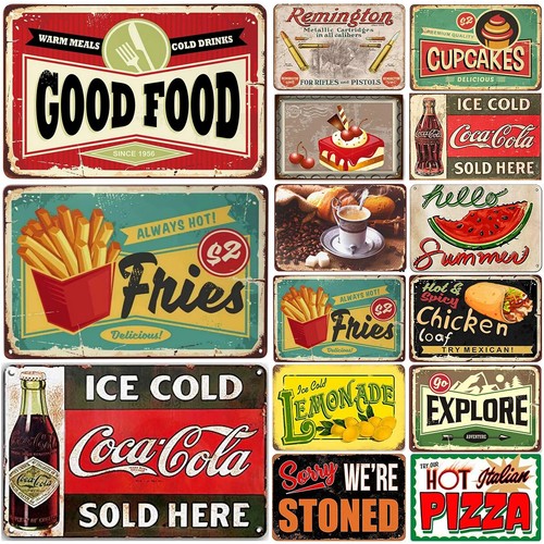 Drinks food metal signs - food,