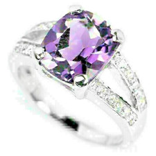 Silver ring amethyst - ring, genuine
