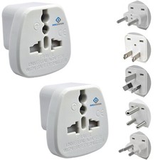 Universal Travel Adapter Plug | EU US Aus Swiss India Holiday Adaptor Plugs