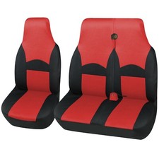 Deluxe Universal Ohio Black & Red Fabric Van Seat Cover Protectors Set 2+1 