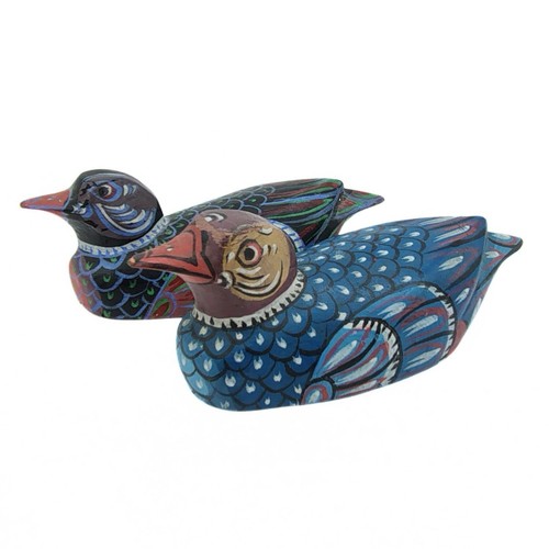 Vintage wooden mallard ducks - wooden,