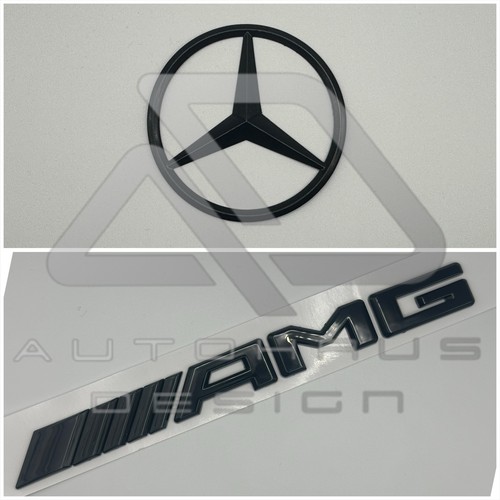 W205 gloss black rear - black, badge