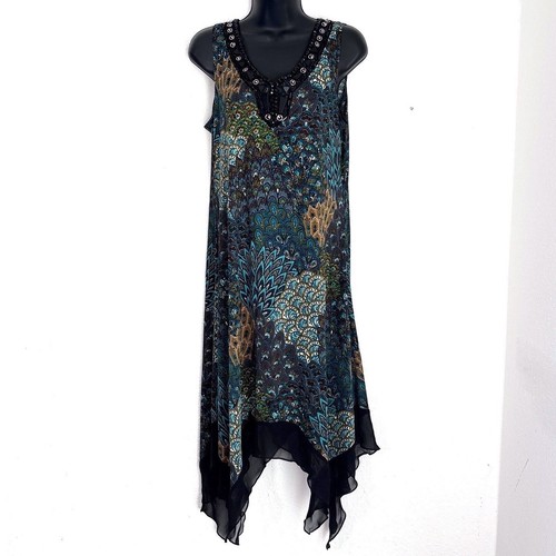 Blue peacock paisley beaded - peacock,