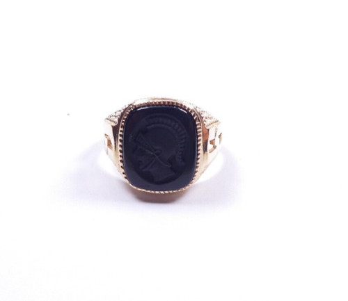 Gents yellow gold ring - ring, signet