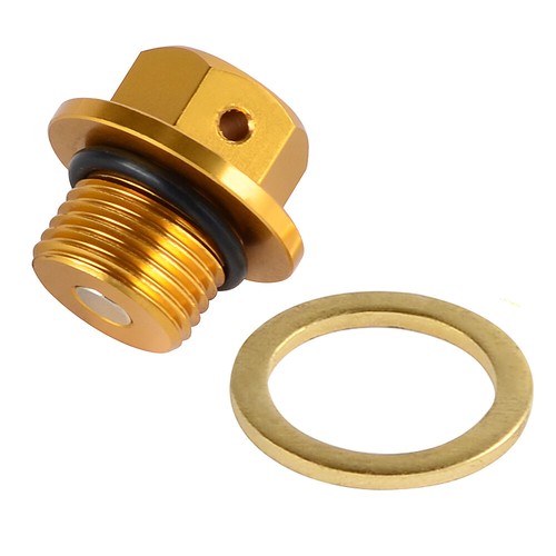 Gold magnetic oil drain - gold, plug