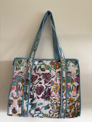 Cotton quilted patchwork tote - cotton,