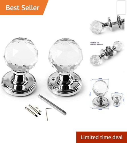 Crystal glass door knobs - knobs, large