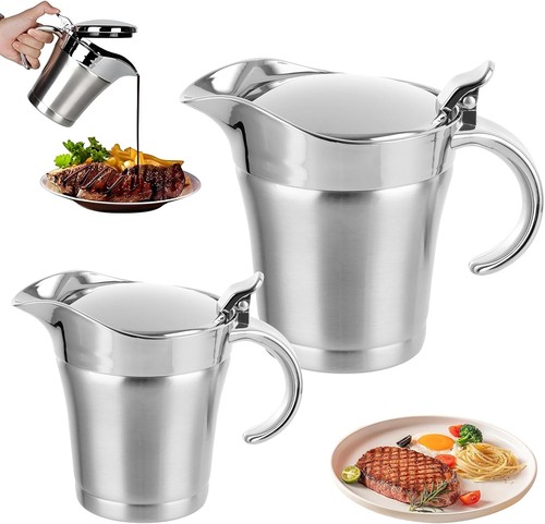 Stainless steel gravy boat set - gravy,