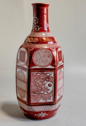Porcelain hexagonal vessel - porcelain,