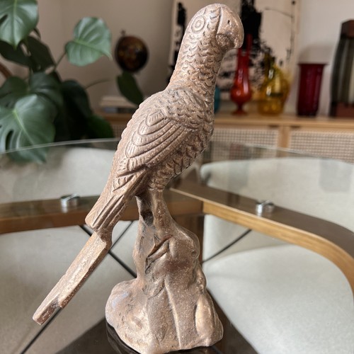 Vintage cast metal parrot bird - parrot,