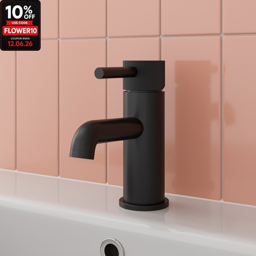 Matt black basin tap sink - black,