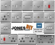 BG NEXUS BRUSHED STEEL GREY SOCKETS SWITCHES LIGHT FAN COOKER FUSED SPUR BRITISH