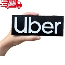 Uber Logo Sign Display | Large 25cm Black & White Decorative Plaque 3D Printed