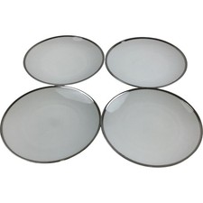 Thomas Germany Medallion White Porcelain Side Plates Silver Trim Set of 4 17.5cm