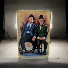 Metal Sign Laurel And Hardy Wall Art Vintage Style Sign 20-30cm Pre Drilled 