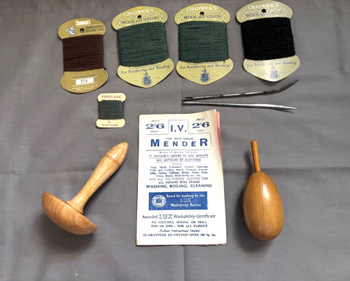 Vintage darning mending - darning, &