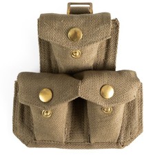 ammo pouch british 37 pattern webbing triple ww2 khaki canvas repro