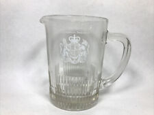 Antique Queen Elizabeth Coronation 1953 Glass Jug England Royalty