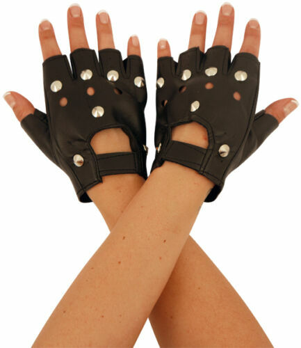 Studded biker gloves - studded,