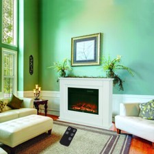 Electric Fire Suite Remote Inset Fireplace with Surround  Free Standing 30/34in