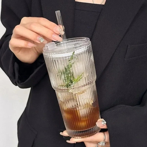 2pack 600ml stripe glass with - glass,