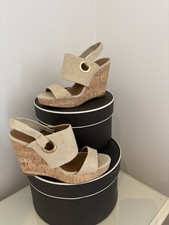 H&M Beige Canvas & Cork Wedge