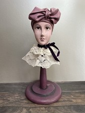 Vintage Art Deco Style Boudoir Doll Hat Display Stand, Decorative Figurine, 32cm