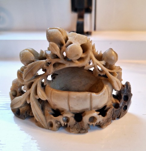 Vintage chinese soapstone vase - soapstone,