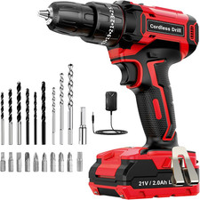 21V Cordless Drill Driver – 42N·M Torque, 2000mAh Battery, LED & 20 Bits