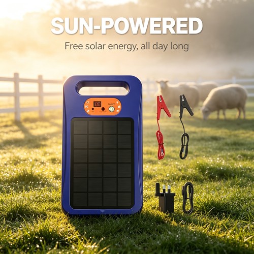 Solar electric fence - solar, energiser